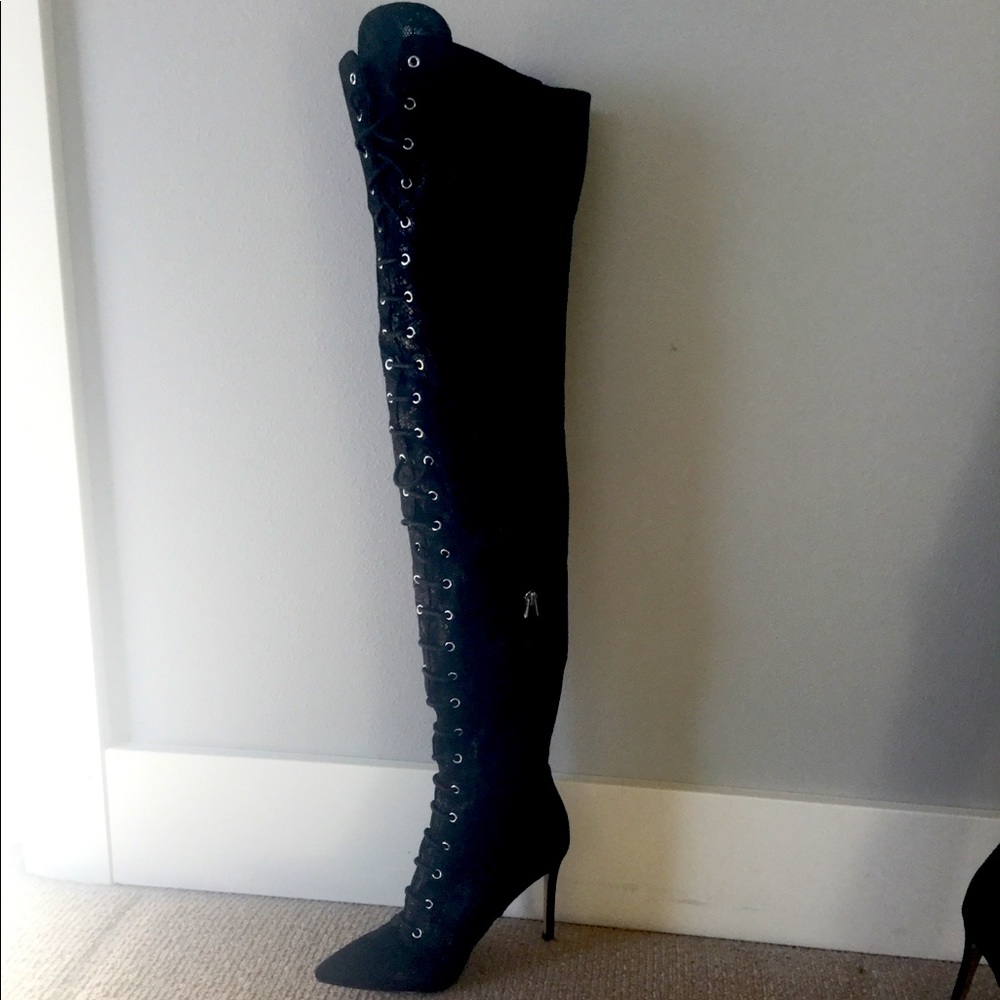 Guess over-the-knee lace-up boots